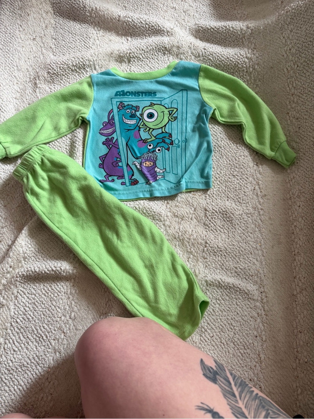 Monsters, Inc. Green & Teal Kids Pajama Set
